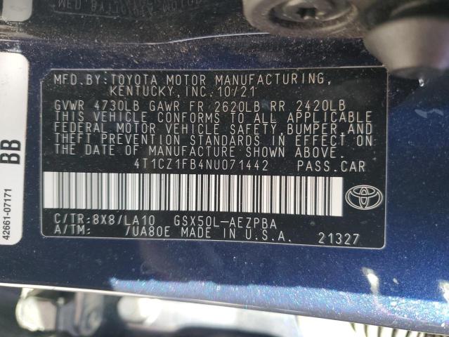 2022 TOYOTA AVALON LIM 4T1CZ1FB4NU071442
