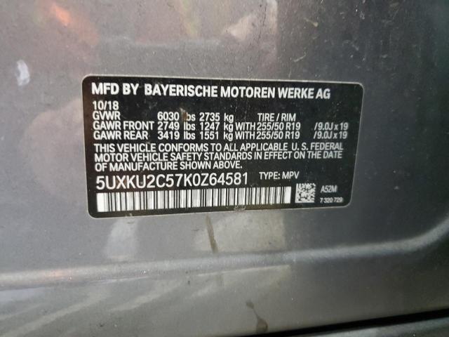 2019 BMW X6 XDRIVE3 - 5UXKU2C57K0Z64581
