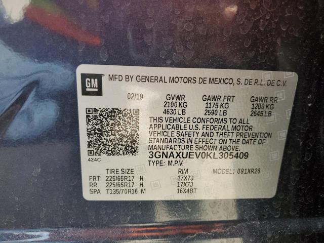 2019 CHEVROLET EQUINOX LT - 3GNAXUEV0KL305409