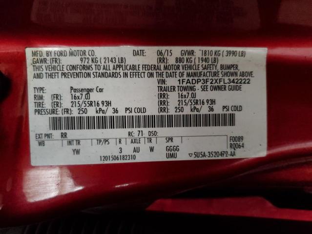2015 FORD FOCUS SE - 1FADP3F2XFL342222