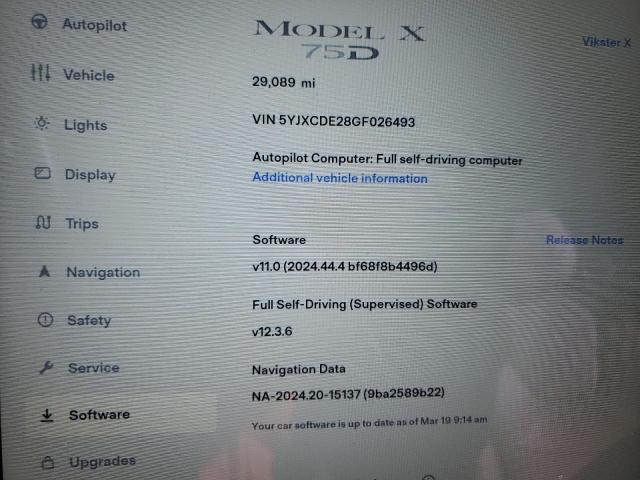 2016 TESLA MODEL X - 5YJXCDE28GF026493