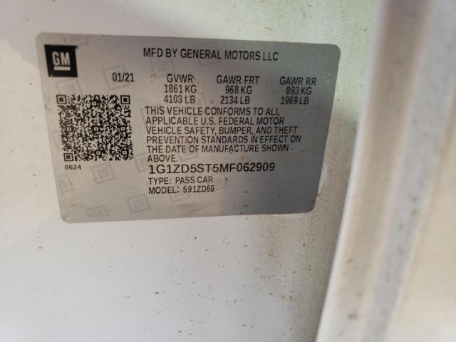 2021 CHEVROLET MALIBU LT - 1G1ZD5ST5MF062909