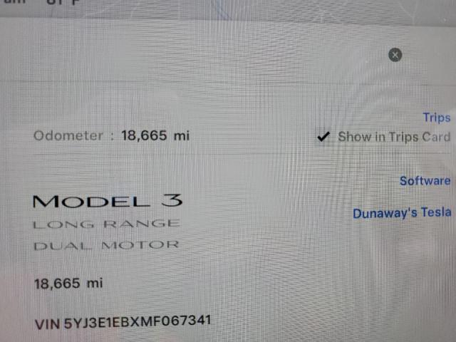 2021 TESLA MODEL 3 - 5YJ3E1EBXMF067341
