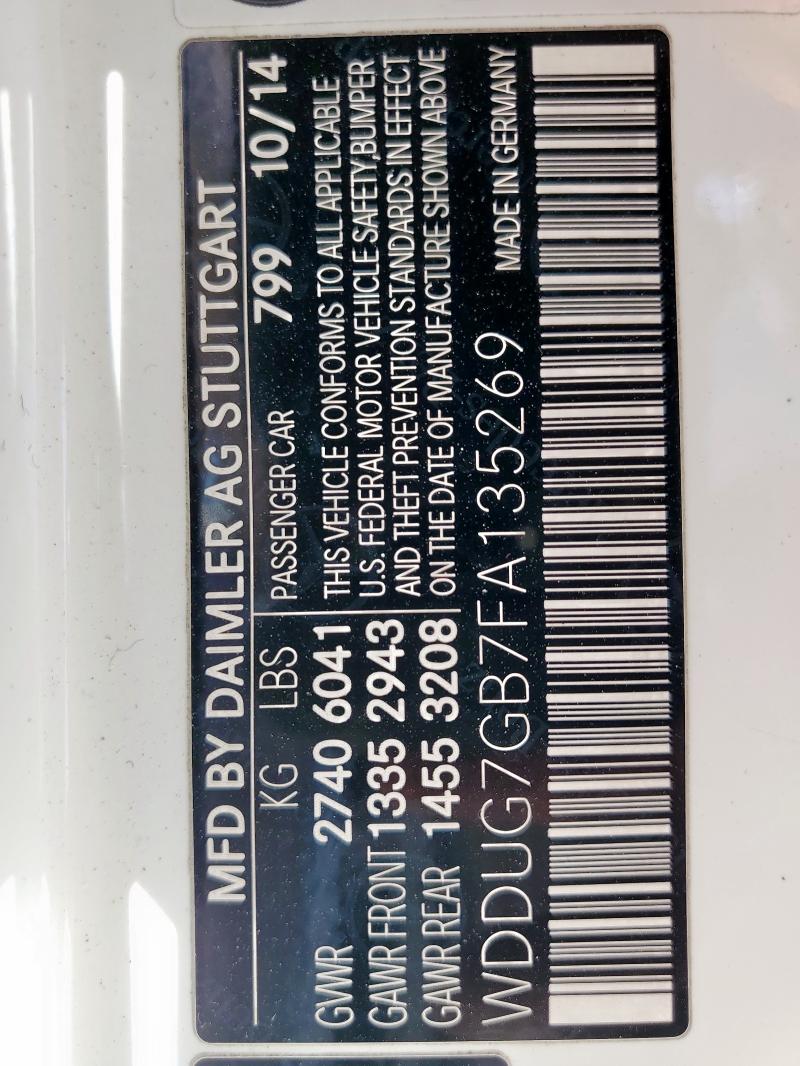 2015 MERCEDES-BENZ S S600 WDDUG7GB7FA135269