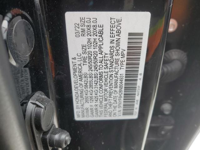 2022 HONDA PILOT SE 5FNYF6H28NB044931