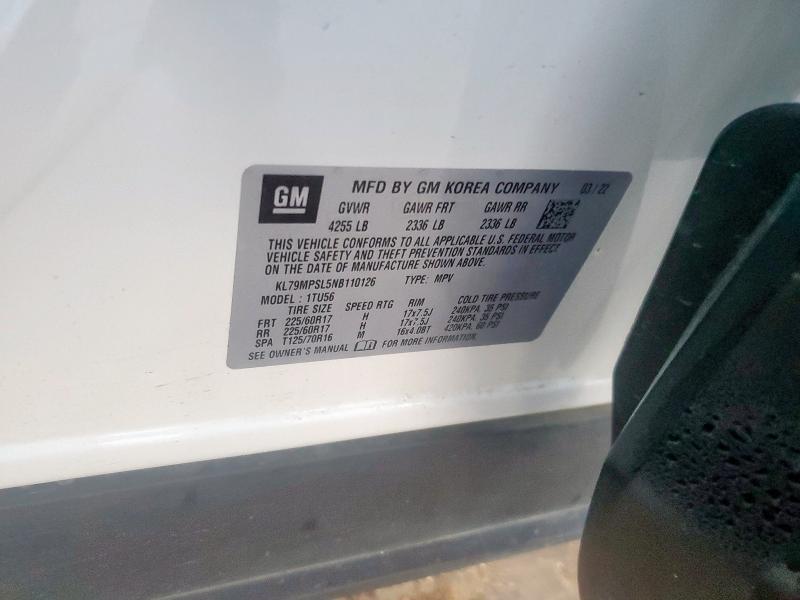 2022 CHEVROLET TRAILBLAZE - KL79MPSL5NB110126