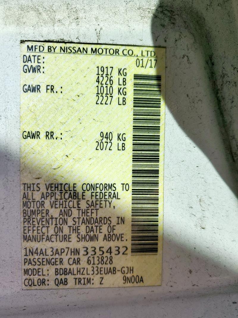2017 NISSAN ALTIMA 2.5 - 1N4AL3AP7HN335432