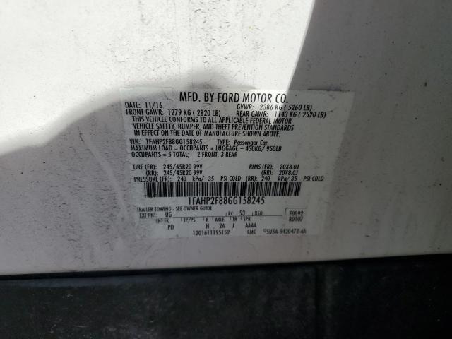 2016 FORD TAURUS LIM - 1FAHP2F88GG158245