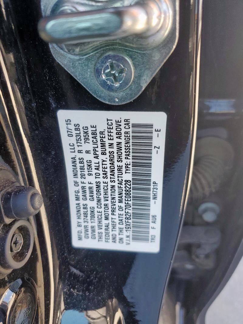 2015 HONDA CIVIC SE 19XFB2F70FE088228
