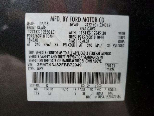 2015 FORD EDGE SEL - 2FMTK3J82FBB72949
