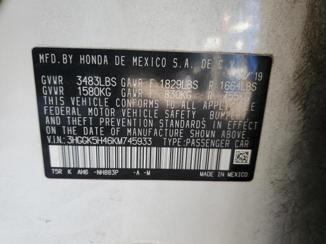2019 HONDA FIT LX 3HGGK5H46KM745933