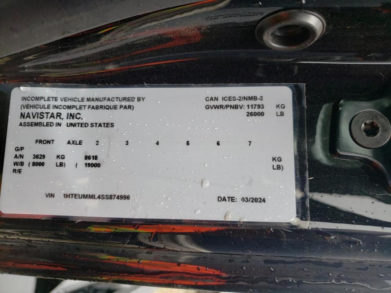 Lot #3316803405 2025 INTERNATIONAL MV607