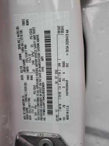 2019 FORD ESCAPE S - 1FMCU0F79KUB52985