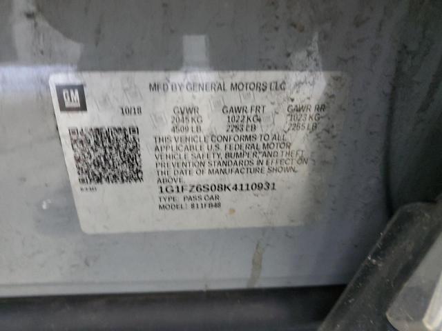 2019 CHEVROLET BOLT EV PR - 1G1FZ6S08K4110931