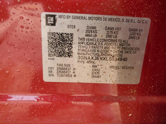 2020 CHEVROLET EQUINOX LT - 3GNAXJEVXLS514940