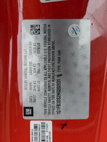 2017 CHEVROLET CAMARO LT - 1G1FB3DS2H0202831