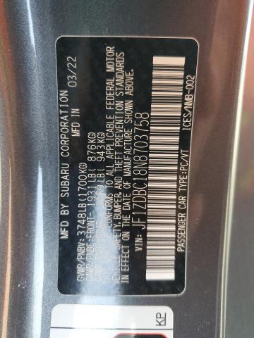 2022 SUBARU BRZ PREMIU JF1ZDBC18N8703758