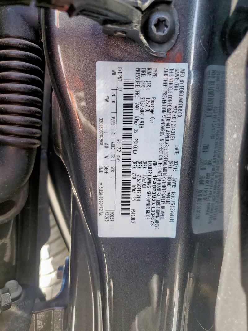 2018 FORD FOCUS SEL - 1FADP3M20JL304378