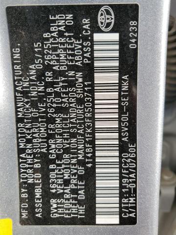 2015 TOYOTA CAMRY LE - 4T4BF1FK3FR503711