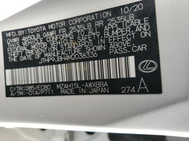 2021 LEXUS UX 250H - JTHP9JBH4M2038336