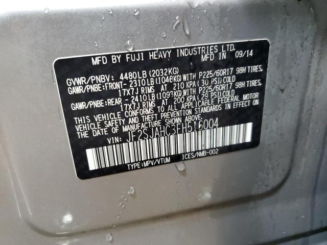 2015 SUBARU FORESTER 2 JF2SJAHC3FH516004