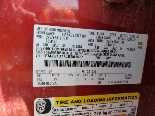 2020 FORD EXPEDITION - 1FMJU1JT7LEB01627