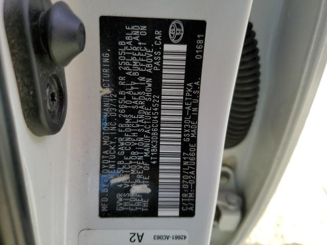 2012 TOYOTA AVALON BAS - 4T1BK3DB6CU454522