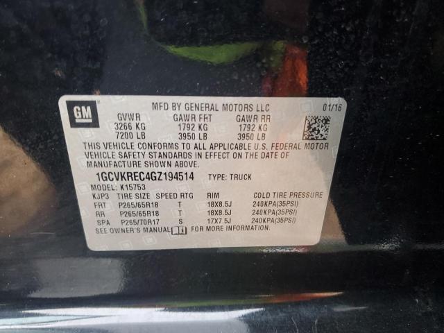 2016 CHEVROLET SILVERADO - 1GCVKREC4GZ194514