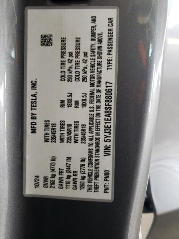 2025 TESLA MODEL 3 - 5YJ3E1EA8SF880617