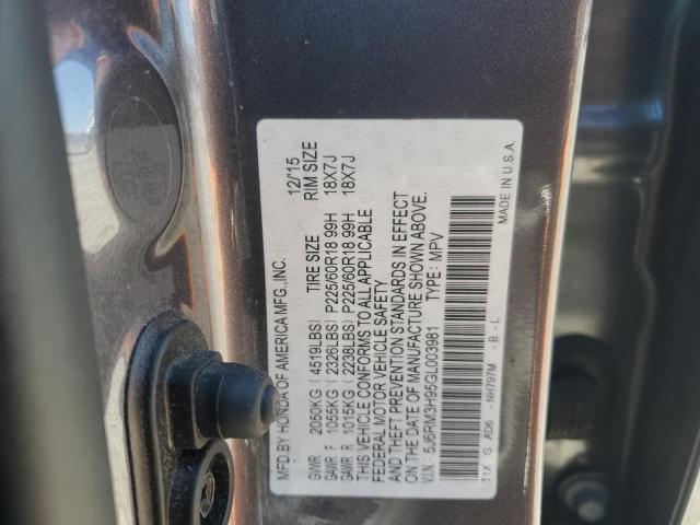 2016 HONDA CR-V TOURI - 5J6RM3H95GL003981