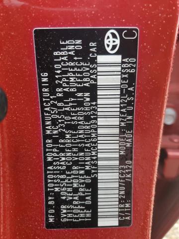 2021 TOYOTA COROLLA SE - 5YFS4MCE6MP091234