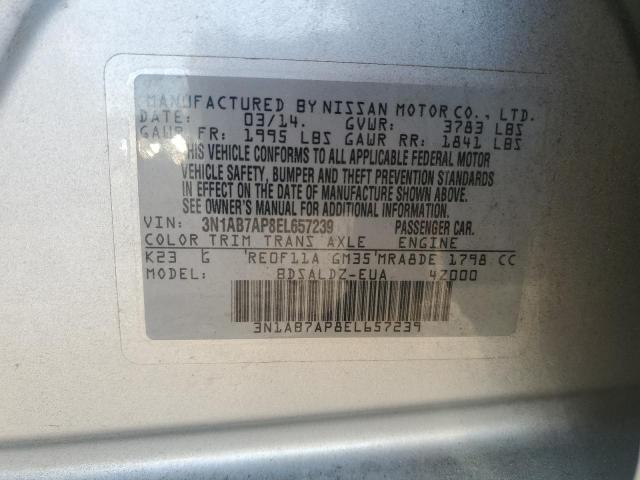 2014 NISSAN SENTRA S - 3N1AB7AP8EL657239