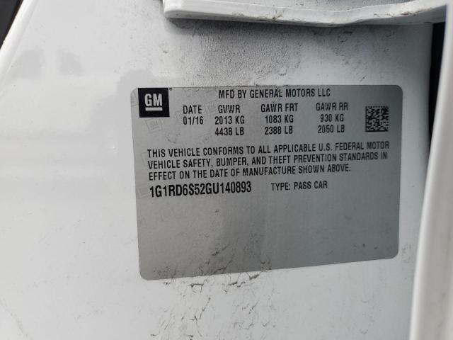 2016 CHEVROLET VOLT LTZ 1G1RD6S52GU140893