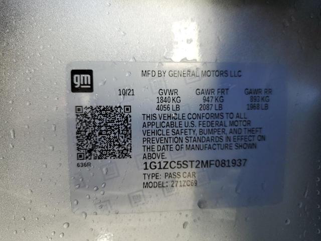 2021 CHEVROLET MALIBU LS - 1G1ZC5ST2MF081937