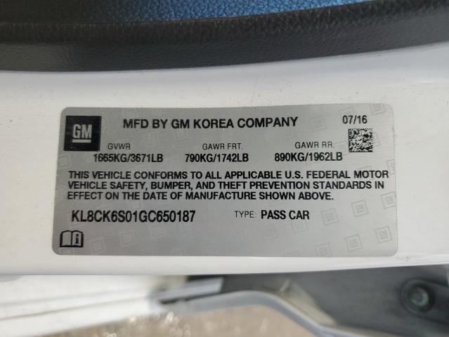 2016 CHEVROLET SPARK EV 1 KL8CK6S01GC650187