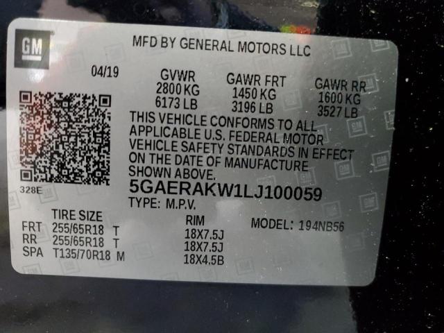 2020 BUICK ENCLAVE PR - 5GAERAKW1LJ100059