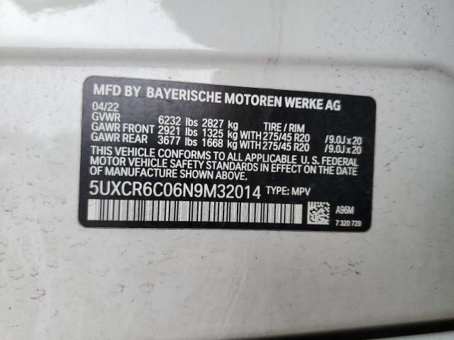 2022 BMW X5 XDRIVE4 - 5UXCR6C06N9M32014
