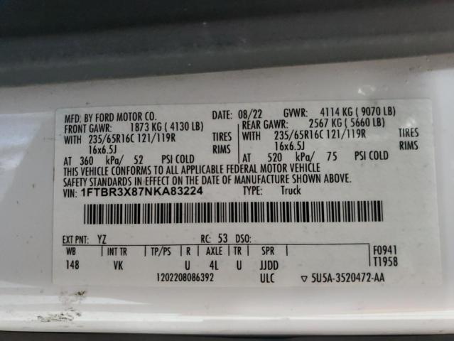 2022 FORD TRANSIT T- - 1FTBR3X87NKA83224
