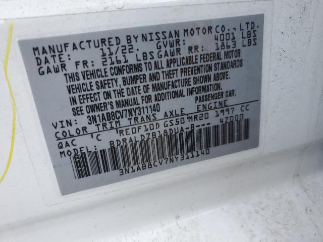 2022 NISSAN SENTRA SV - 3N1AB8CV7NY311140