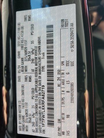 2024 FORD F150 PLATI 1FTFW7L8XRFA82719