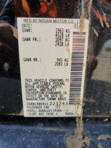 2020 NISSAN ALTIMA S - 1N4BL4BVXLC221243