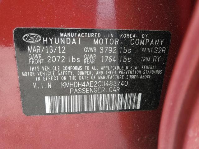 2012 HYUNDAI ELANTRA GL - KMHDH4AE2CU483740