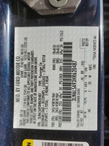 2017 LINCOLN MKZ PREMIE - 3LN6L5A93HR620487