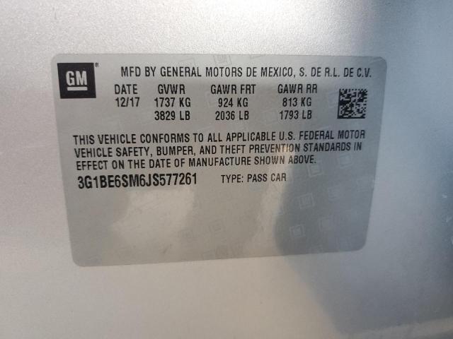 2018 CHEVROLET CRUZE LT - 3G1BE6SM6JS577261