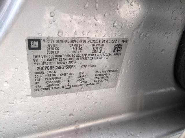 2016 CHEVROLET SILVERADO - 3GCPCREC5GG159938