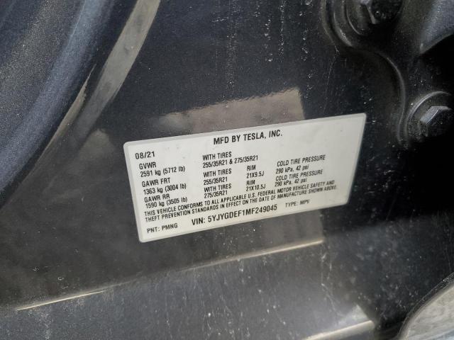 2021 TESLA MODEL Y - 5YJYGDEF1MF249045