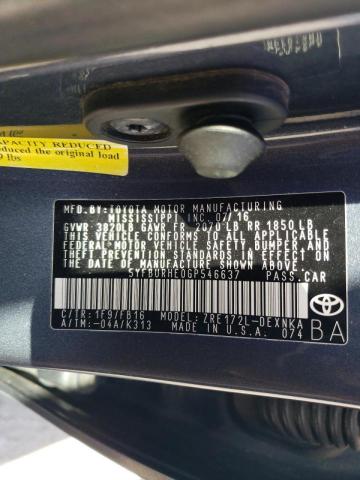 2016 TOYOTA COROLLA L - 5YFBURHE0GP546637