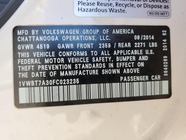 2015 VOLKSWAGEN PASSAT SE - 1VWBT7A30FC023235