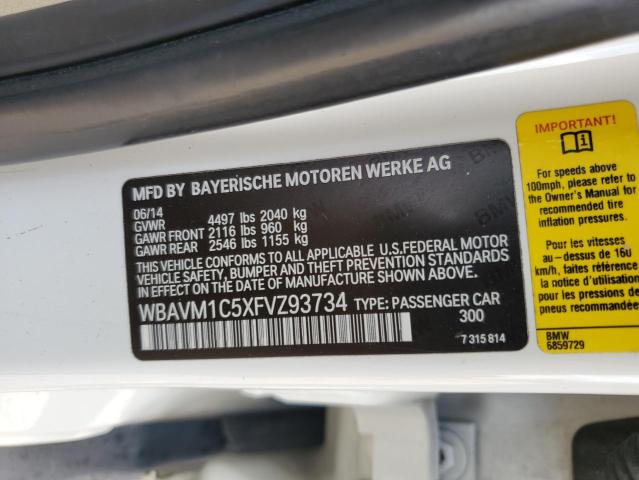 2015 BMW X1 WBAVM1C5XFVZ93734