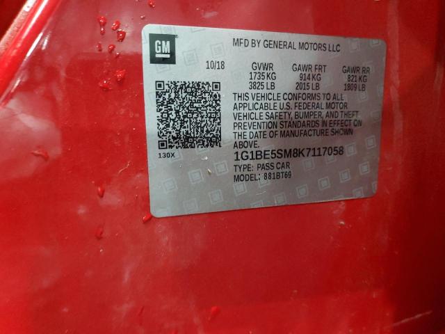 2019 CHEVROLET CRUZE LT - 1G1BE5SM8K7117058